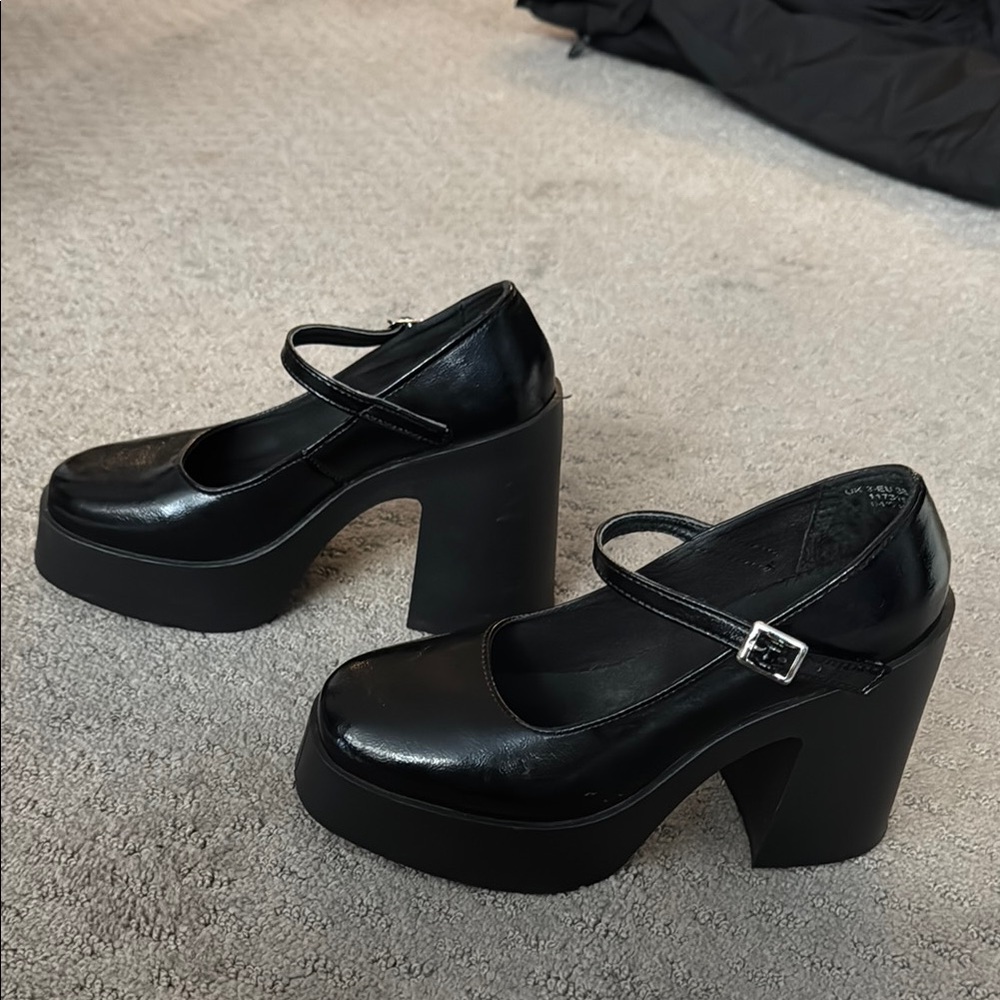 Black Platform Mary Jane Shoes